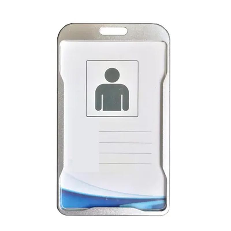 Premium Aluminium ID Card Holder - Silver with Logo